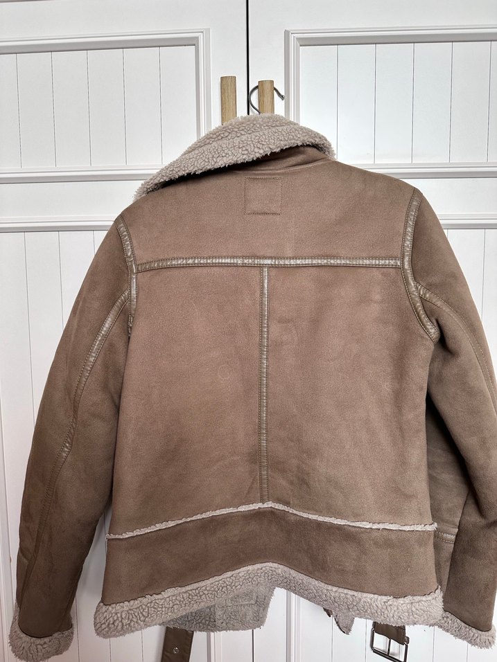 Kahverengi Süet Kürklü Kadın Ceket - Görsel 3