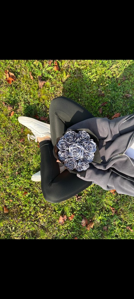 Antrasit  saten kurdaleli gül - Görsel 3