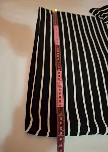 Siyah Beyaz Çizgili Kadın Tişört - Görsel 7