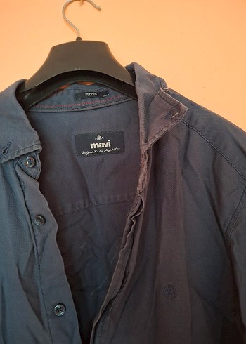 Düğmeli Mavi Denim Erkek Gömlek - Görsel 4