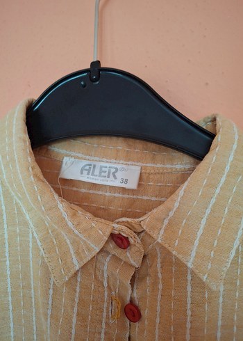 Bej Keten Düğmeli Bohem Kadın Gömlek - Görsel 2