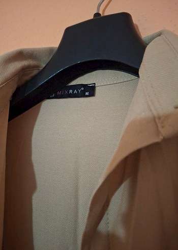 Düğmeli Bej Midi Keten Elbise - Görsel 4