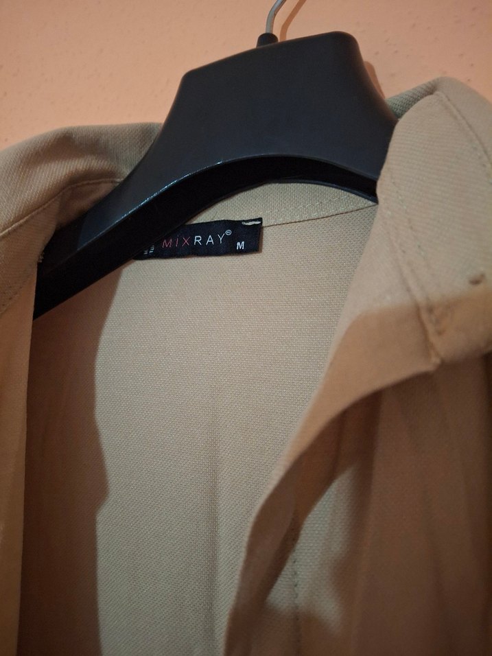 Düğmeli Bej Midi Keten Elbise - Görsel 4