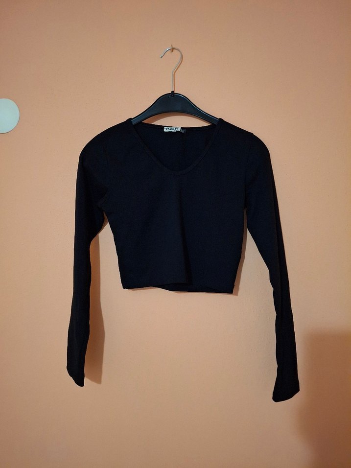 V Yaka Siyah Kadın Bluz - Görsel 3