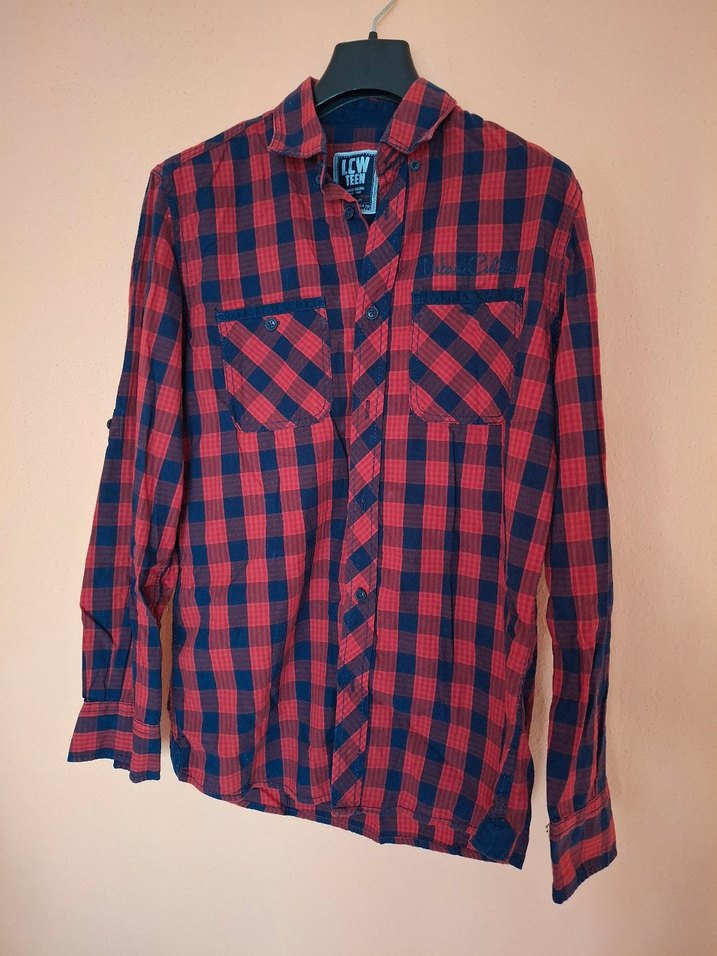 LCW TEEN Kırmızı Ekose Erkek Gömlek - Görsel 4