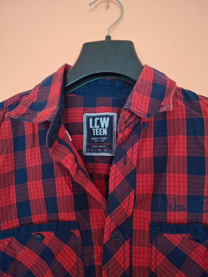 LCW TEEN Kırmızı Ekose Erkek Gömlek - Görsel 3