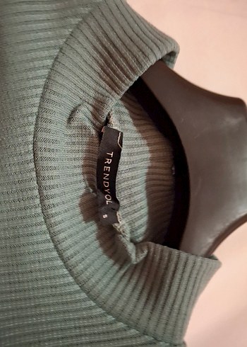 Uzun Kol, Yüksek Yakalı Turkuaz Kadın Elbise - Görsel 7