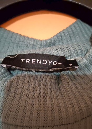 Uzun Kol, Yüksek Yakalı Turkuaz Kadın Elbise - Görsel 5