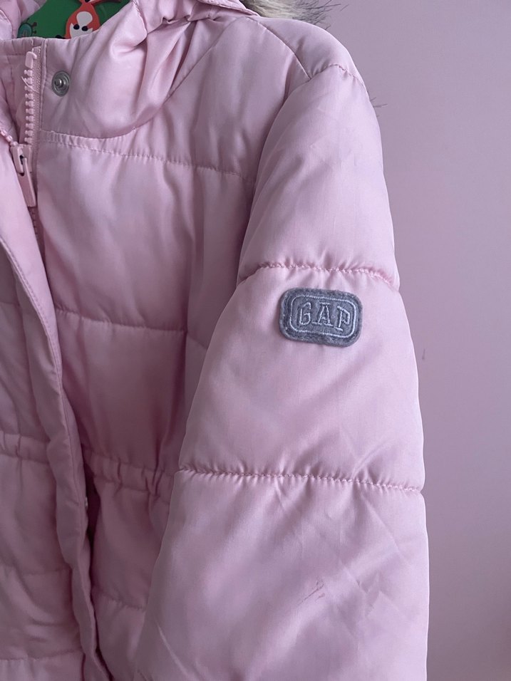 Kürklü Pembe Kız Çocuk Mont - Görsel 2