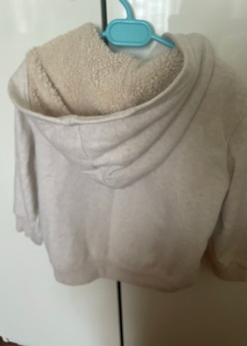 Kız Çocuk Gri Nakışlı Fermuarlı Sweatshirt - Görsel 4