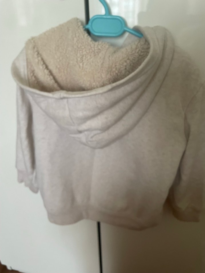 Kız Çocuk Gri Nakışlı Fermuarlı Sweatshirt - Görsel 4