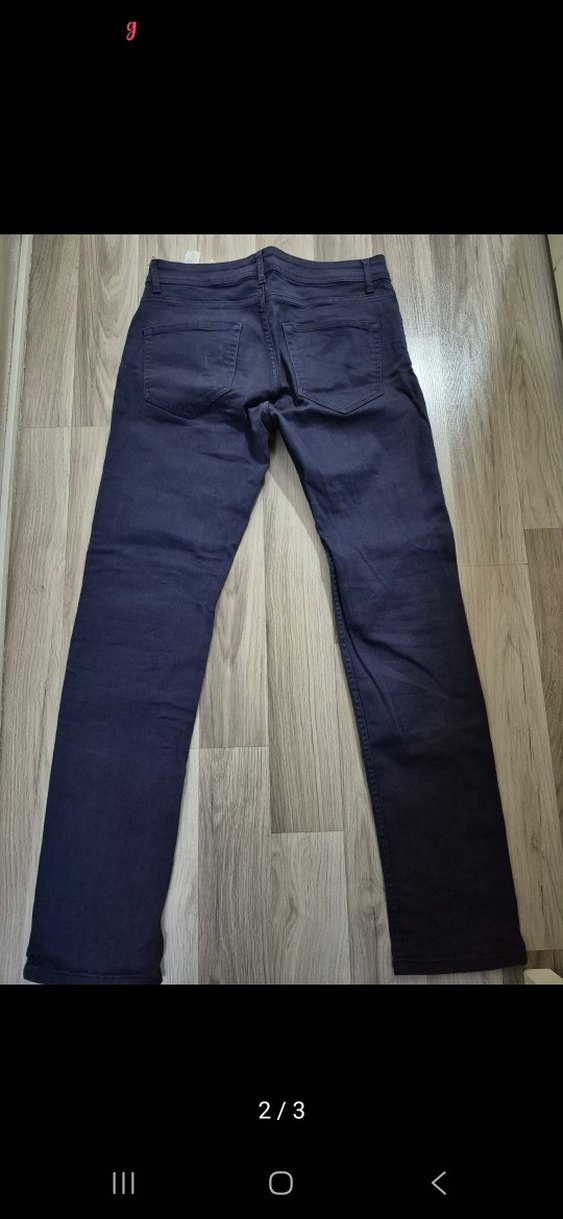 Erkek Gri Regular Fit Denim Pantolon - Görsel 2