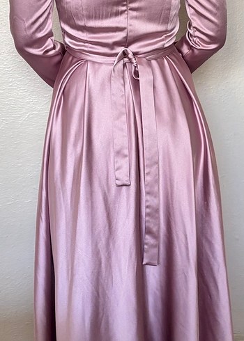 Pembe Uzun Kollu Kadın Elbise - Görsel 3