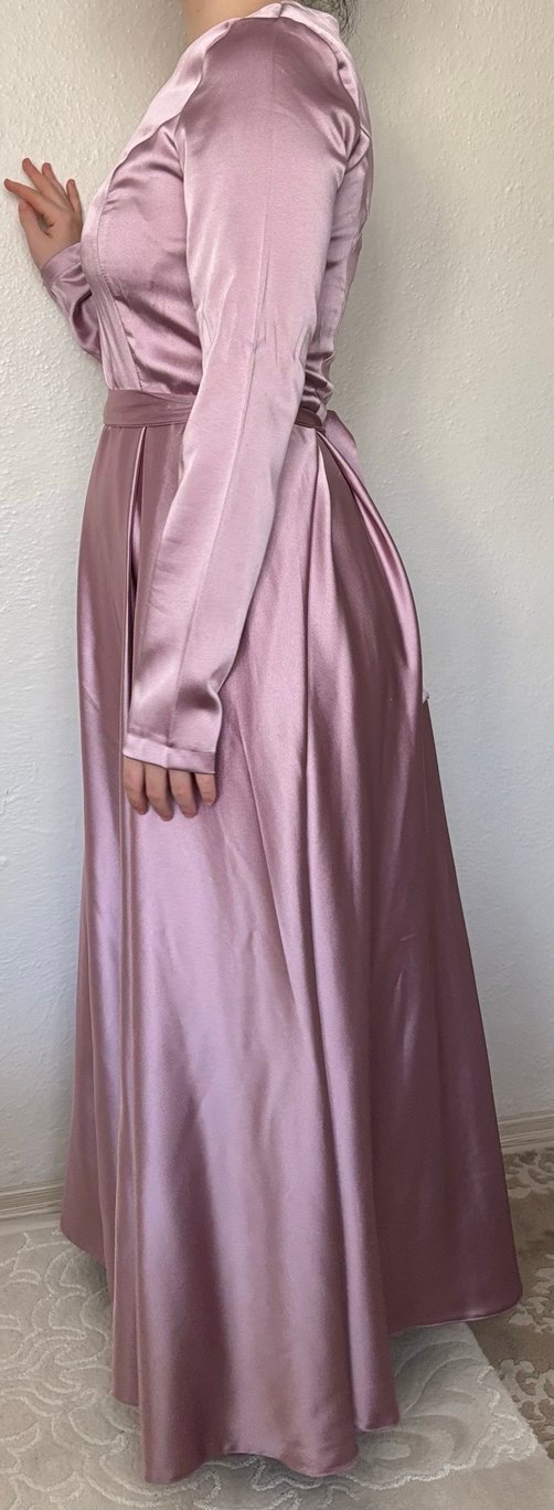 Pembe Uzun Kollu Kadın Elbise - Görsel 2