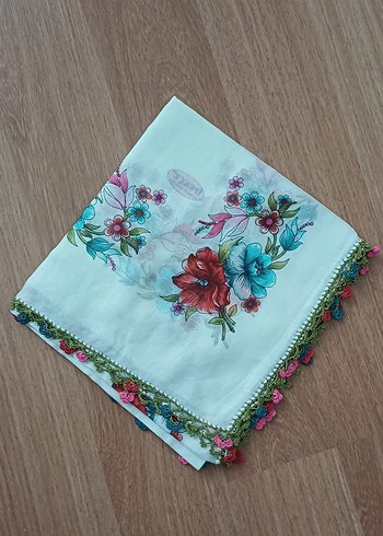 Dantel Kenarlı Çok Renkli Kadın Fular - Görsel 4