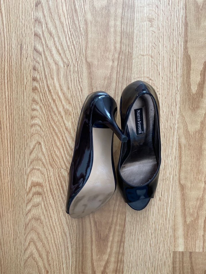 Marco Ferretti Siyah Parlak Platform Topuklu Stiletto - Görsel 4