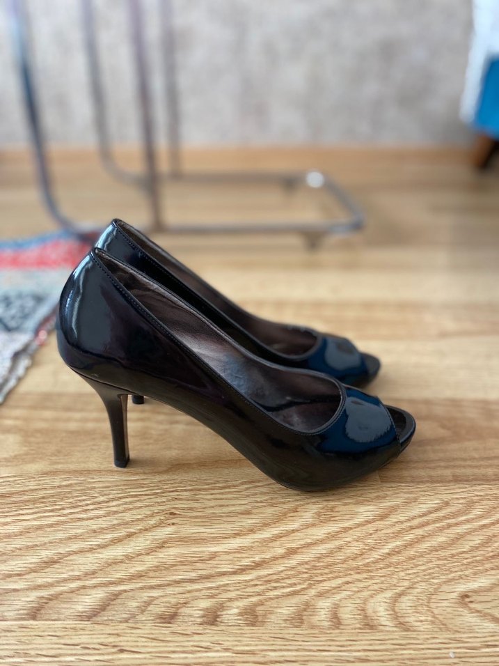 Marco Ferretti Siyah Parlak Platform Topuklu Stiletto - Görsel 3