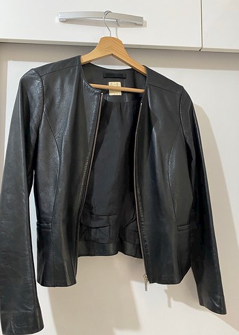 Yargıcı Siyah Deri Biker Ceket - Görsel 2