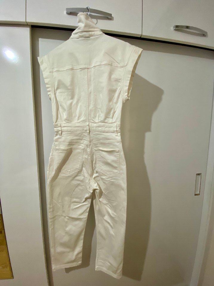 Network Beyaz Kemerli Kadın Midi Tulum - Görsel 2