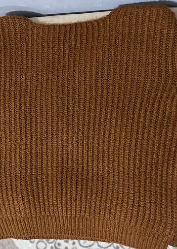 Kadın Kahverengi Örgü Bohem Kazak - Görsel 2