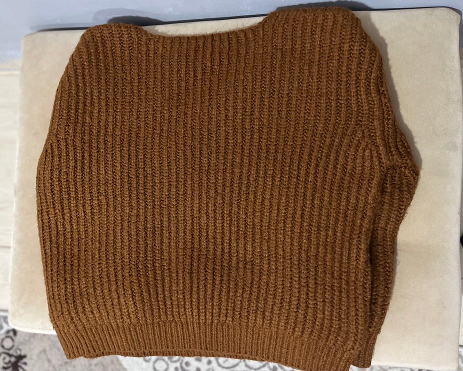 Kadın Kahverengi Örgü Bohem Kazak - Görsel 2