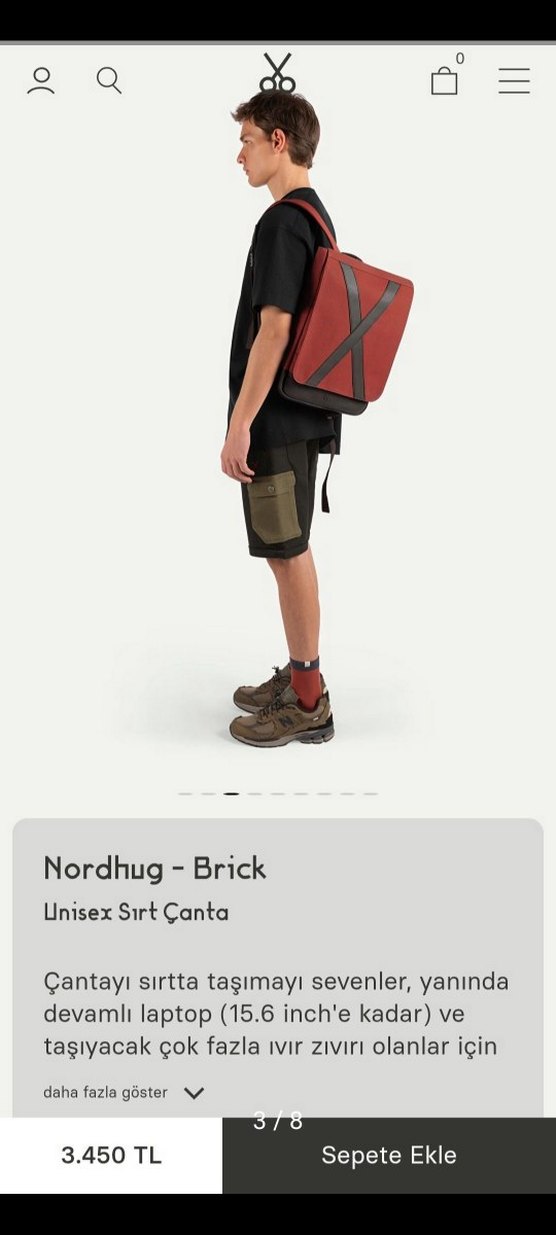 KAFT ÇANTA nordhug brick (kiremit) - Görsel 3