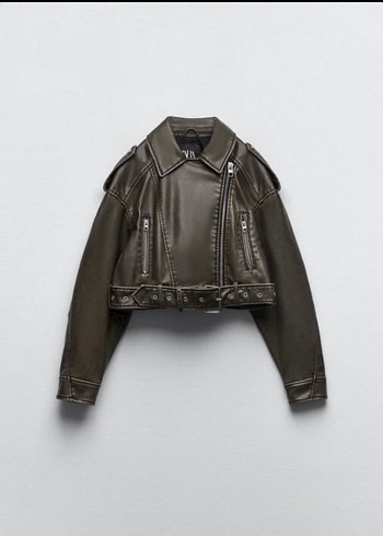 Zara Kemerli Deri Kadın Ceket - Görsel 2