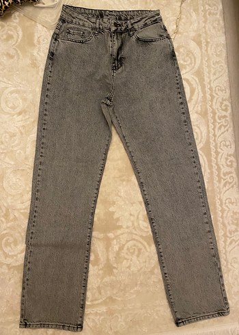 Zara Yuksek Bel Gri Denim Jean