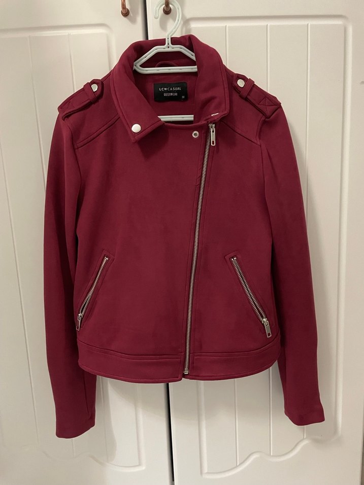 Bordo Süet Kadın Deri Ceket - Görsel 2