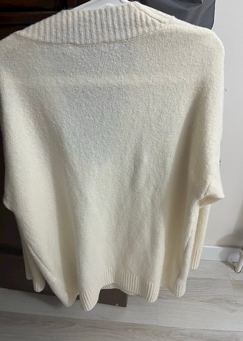 V Yaka Örgü Kadın Kazak - Görsel 3