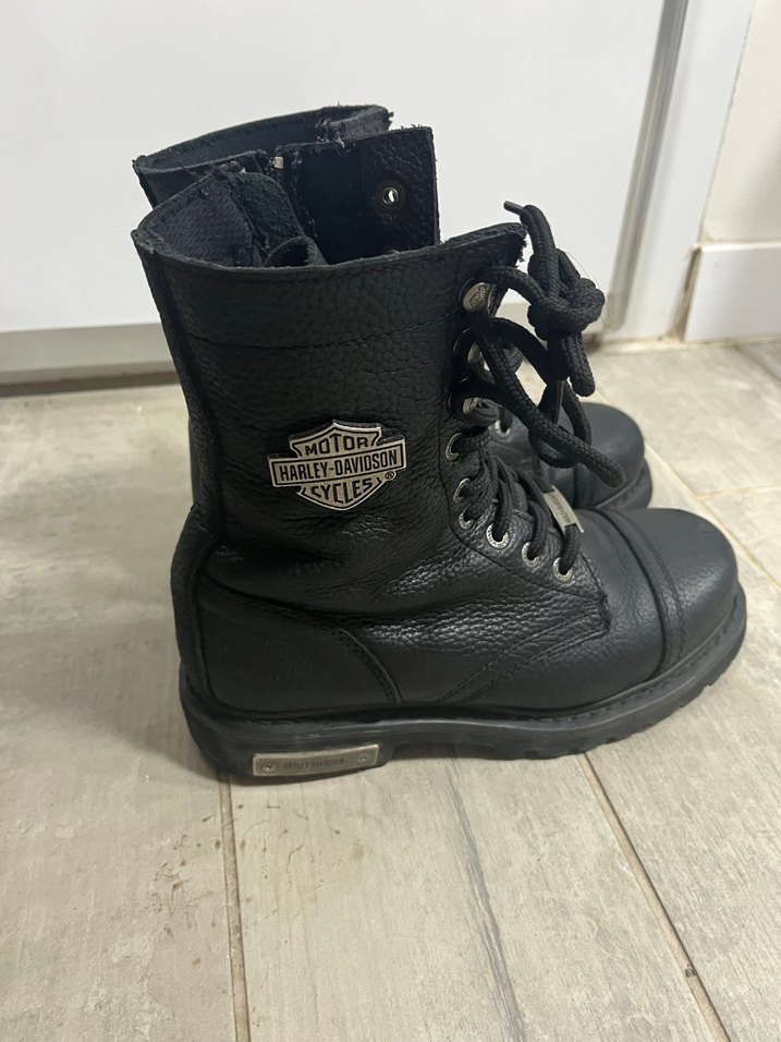 Harley Davidson Siyah Deri Bot - Görsel 2