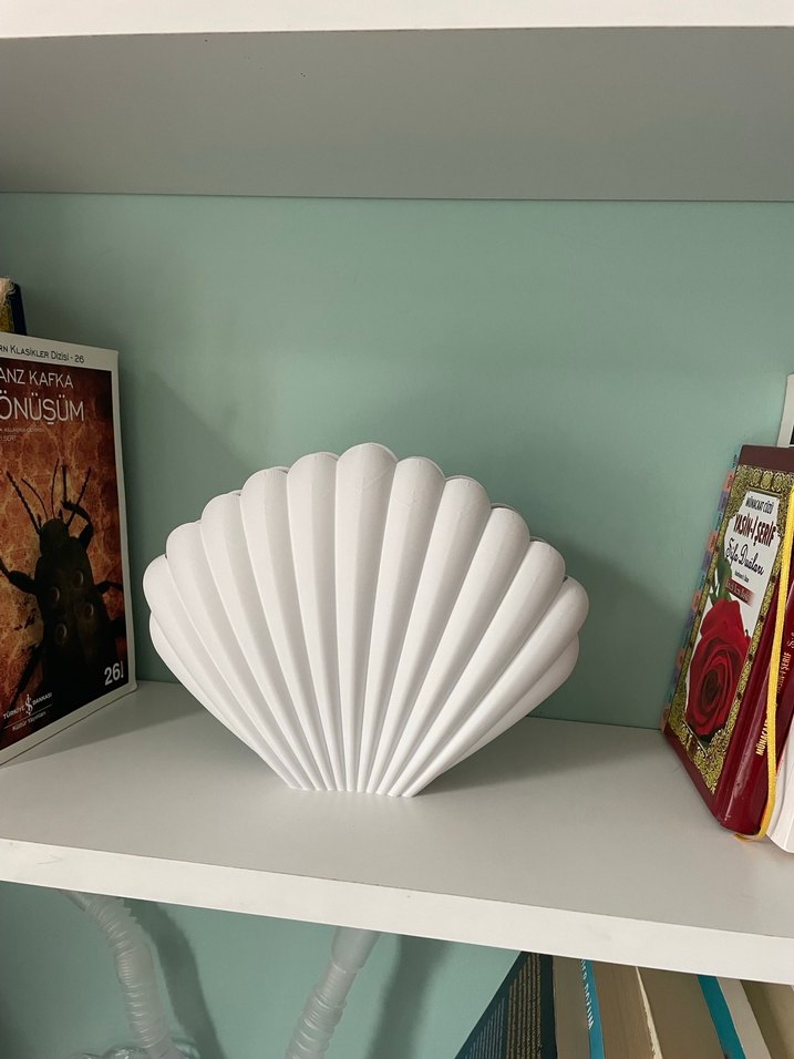 Beyaz Deniz Kabuğu Desenli Vazo - Görsel 5