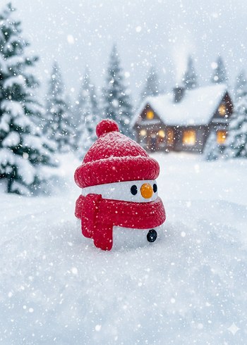 Örgü dokulu dekoratif kardan adam figürü - Görsel 5