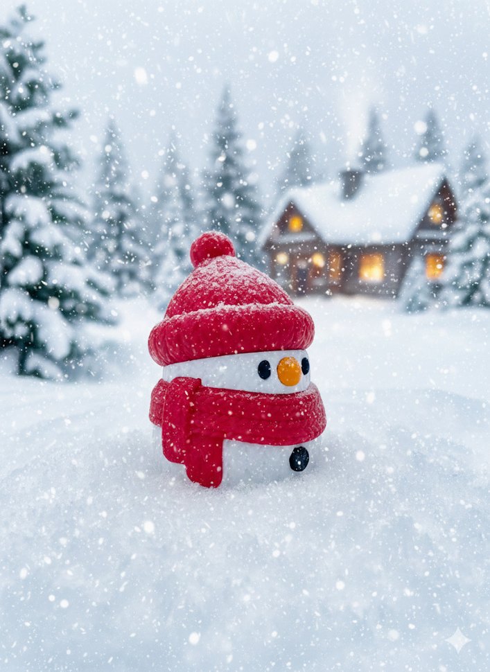 Örgü dokulu dekoratif kardan adam figürü - Görsel 5