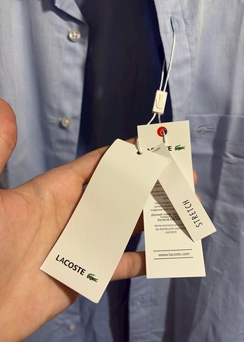 Lacoste Erkek Mavi Keten Gömlek - Görsel 3