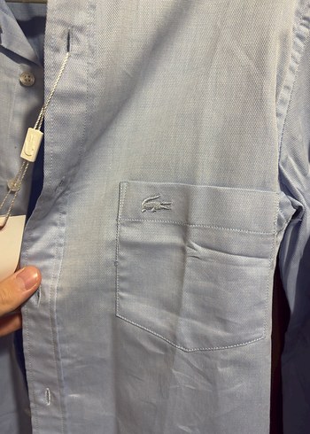 Lacoste Erkek Mavi Keten Gömlek - Görsel 4