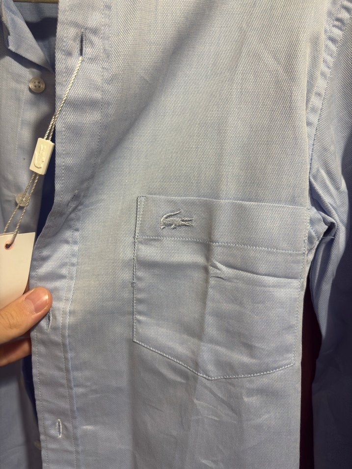 Lacoste Erkek Mavi Keten Gömlek - Görsel 4