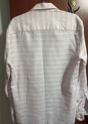 Pierre cardin Pembe Erkek Keten Gömlek, Uzun Kollu, Düğmeli - Görsel 5