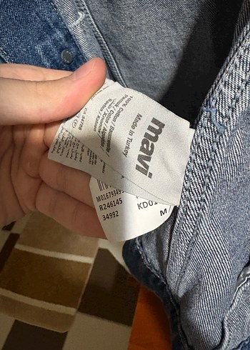 Gri Kapüşonlu Mavi Kot Denim Ceket - Görsel 3