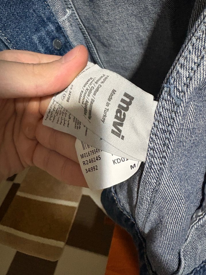 Gri Kapüşonlu Mavi Kot Denim Ceket - Görsel 3