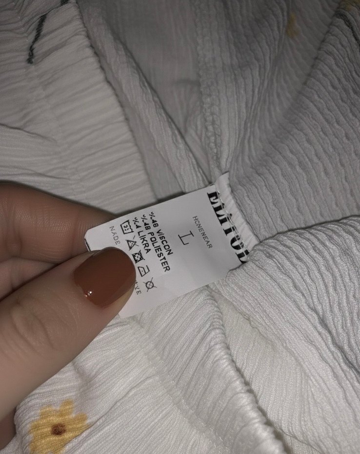 Bohem Çiçek Desenli Pamuklu Mini Şort - Görsel 2