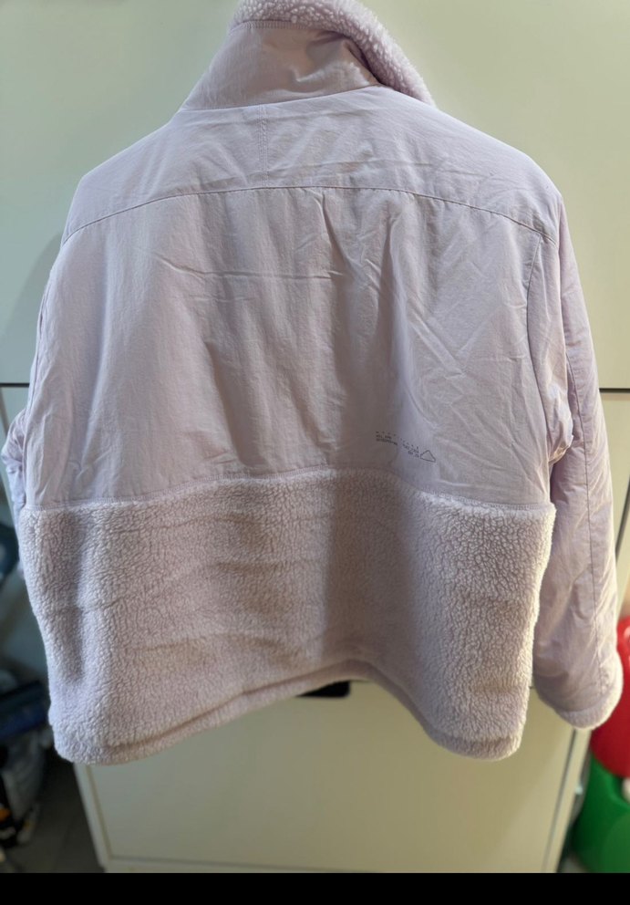 Pembe Kısa Adidas Peluş Kadın Kış Ceketi - Görsel 2