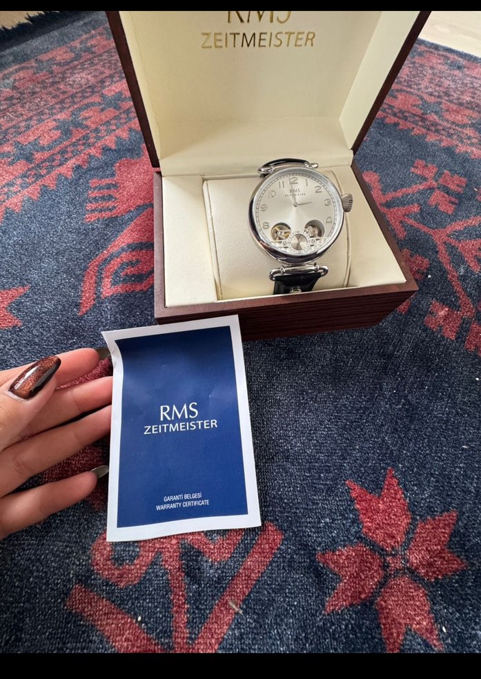 RMS Zeitmeister Klasik Erkek Saati Gri Beyaz - Görsel 2
