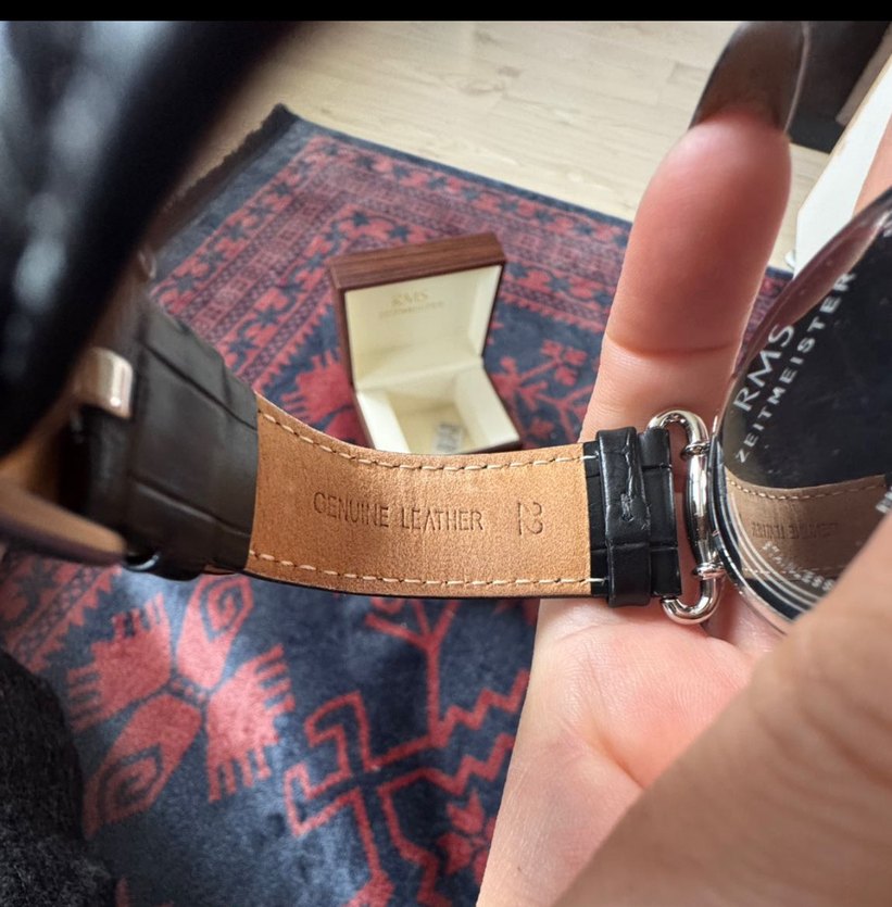 RMS Zeitmeister Klasik Erkek Saati Gri Beyaz - Görsel 5