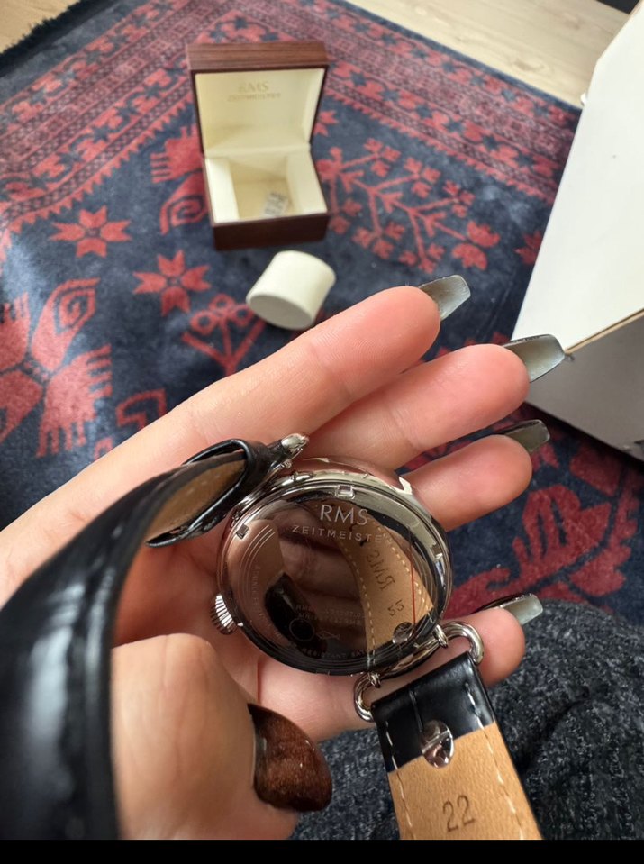 RMS Zeitmeister Klasik Erkek Saati Gri Beyaz - Görsel 4