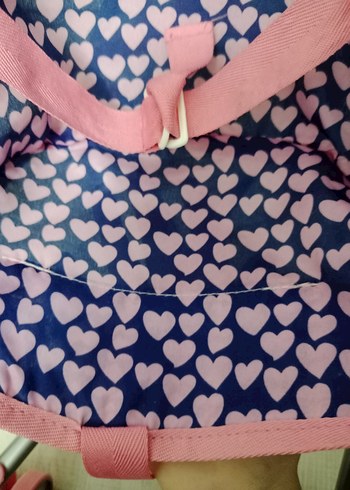 Pembe Kalp Desenli Bebek Arabası - Görsel 7