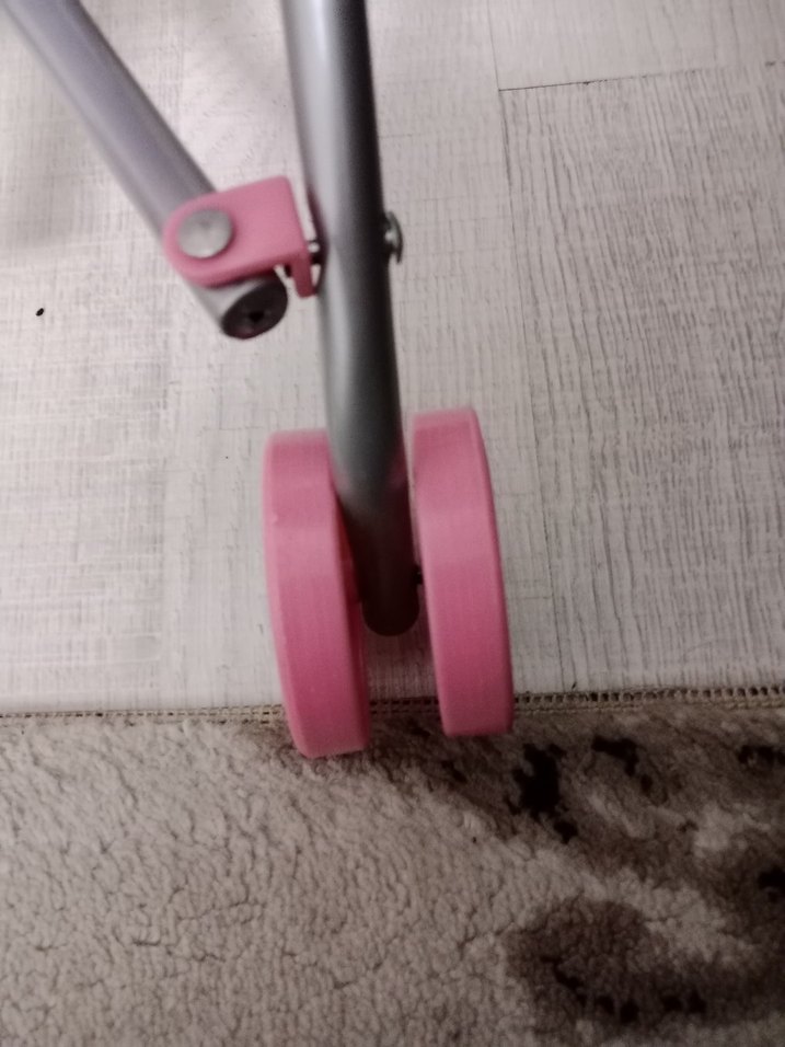 Pembe Kalp Desenli Bebek Arabası - Görsel 4