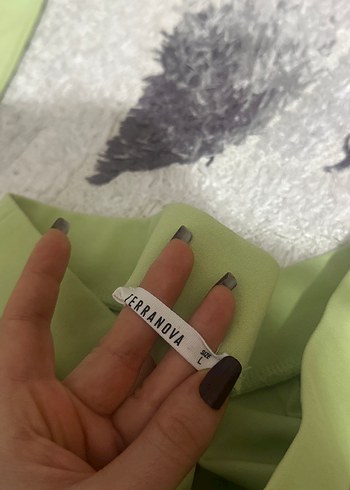 Kadın Pastel Yeşil Kumaş Pantolon - Görsel 2