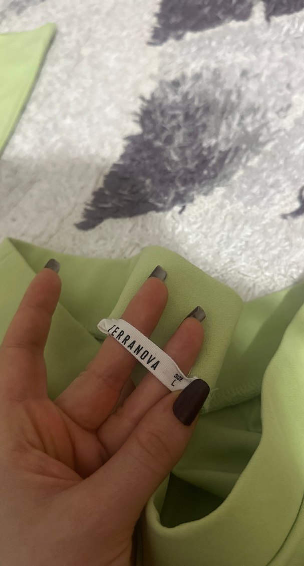 Kadın Pastel Yeşil Kumaş Pantolon - Görsel 2