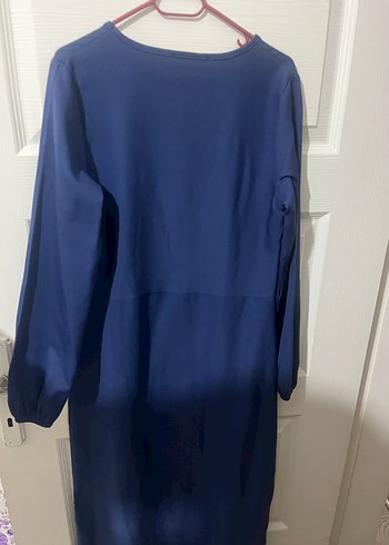 Uzun Kollu Mavi Salaş Elbise - Görsel 3